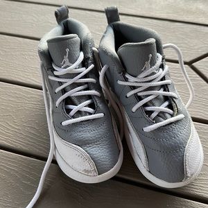 Toddler Boy gray and white Jordan’s